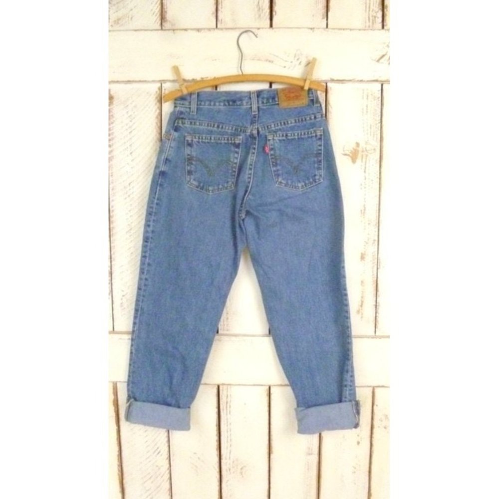 Vintage 550 zipper fly denim jeans high waisted relaxed tapered leg blue jeans - Picture 3 of 4